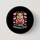Cappy Valentine’s Day Cute Capybara Heart Design P 缶バッジ (正面)