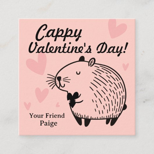 Cappy Valentine's Day | Capybara Valentine  エンクロージャーカード (正面)
