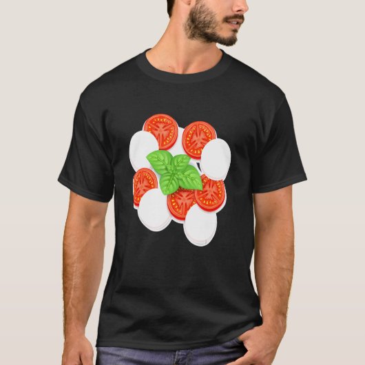 Caprese Morzarella Iトマト野菜園芸家 Tシャツ (正面)