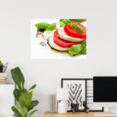Caprese Salad. Tomato and Mozzarella slices ポスター (ホームオフィス)