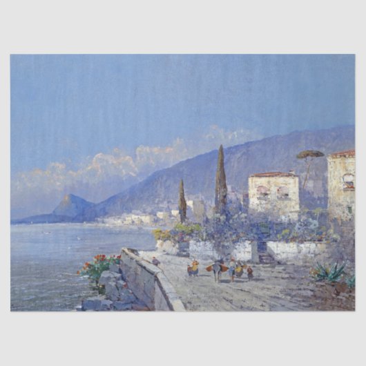 Capriの島のイタリアの海の花のティッシュペーパー 薄葉紙 (正面)