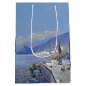 Capriイタリアの島の海の花の青い海のギフトバッグ ミディアムペーパーバッグ (裏面)