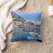 Capriイタリア旅行写真の芸術のボート クッション (ブランケット)