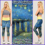 CAPRIスタイルレギンス「Starry Night O.T.R」ファンゴッホ カプリレギンス<br><div class="desc">ヴィンセント・ヴァン・ゴッホの「Starry Night Over the Rhone」のカラフルレギンスが紹介されている。5つの女性サイズ(XS、S、M、L、XL)で利用可能。一般的なサイジングと製品情報については、以下の「この製品について」の説明を参照してください。この画像は、高いウエストバンドを除き、既定でレギンスのペア全体をカバーしています。►画像はサイズと水平位置で調整できるが、取り外したり交換することはできない。►黄色のウエストバンドの色が好みの色に変わる場合がある。►/カスタマイズパーソナライズは、フォント(スタイル、色、サイズ)または追加の画像やロゴの選択でカスタム文字を追加して行う。カラフルと興味深いギフトを作るデフォルト</div>