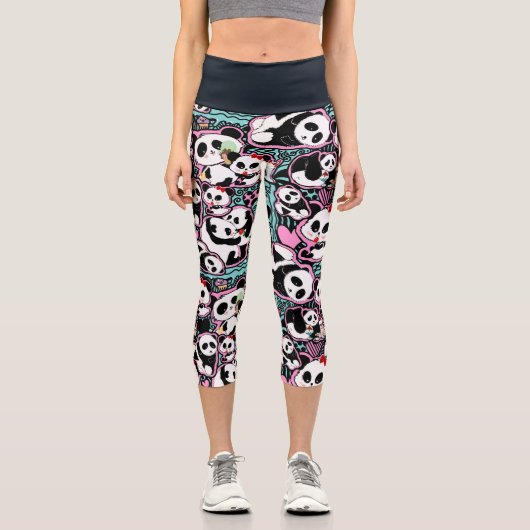 CAPRIレギンスかわいいパンダベアベビードードル カプリレギンス (正面)