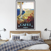 Capri、イタリアのヴィンテージ旅行ポスター キャンバスプリント (インサイチュ (寝室))