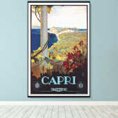 Capri、イタリアのヴィンテージ旅行ポスター キャンバスプリント (インサイチュ (ウッドフロア))