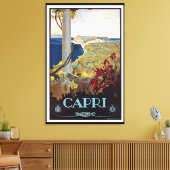 Capri、イタリアのヴィンテージ旅行ポスター キャンバスプリント (インサイチュ (リビング))