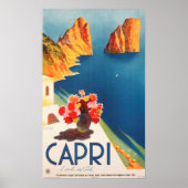 Capri、イタリアのヴィンテージ旅行ポスター ポスター (正面)