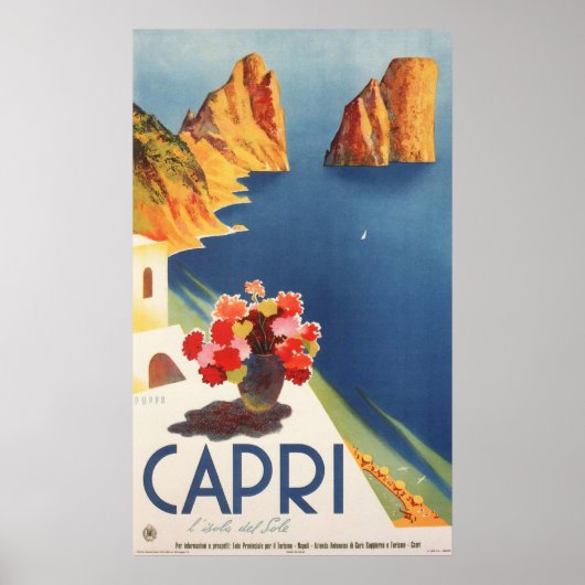 Capri、イタリアのヴィンテージ旅行ポスター ポスター (正面)