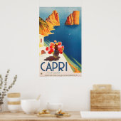 Capri、イタリアのヴィンテージ旅行ポスター ポスター (キッチン)