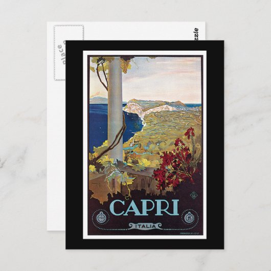 Capri、イタリアのヴィンテージ旅行ポスター ポストカード (正面/裏面)
