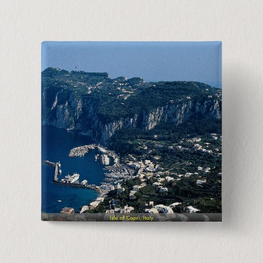 Capri、イタリアの島 缶バッジ (正面)