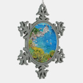 Capri -ピューターの雪片のオーナメント スノーフレークピューターオーナメント (左)