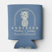Capri Blue Pineapple Wedding Arch & Name 缶クーラー (裏面)