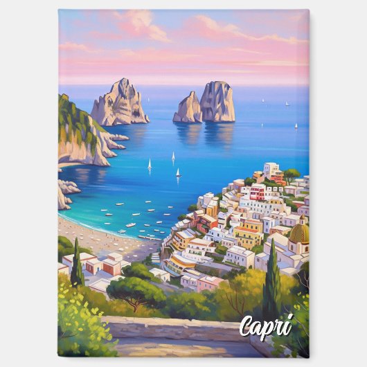Capri Italy Paiinting マグネット (正面)