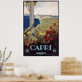 Capri, Italy Vintage Travel Poster ポスター (キッチン)