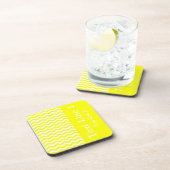 Capri Lemon Wave Chevronカスタマイズ可能 コースター (右側)