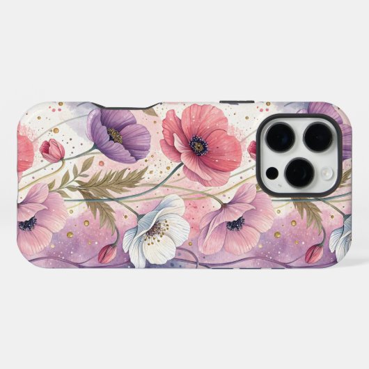 Capricious Aesthetic Poppies iPhoneケース (裏面横)