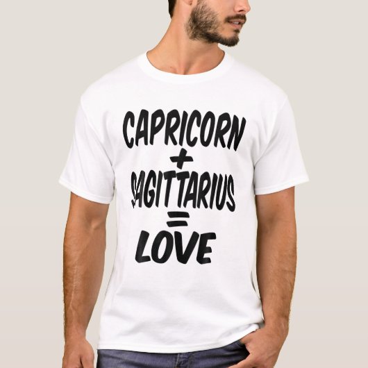 Capricorn And Sagittarius = Love, Dec Jan Birthday Tシャツ (正面)