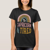 Capricorn And Tired Boho Style Bohemian Rainbow Zo Tシャツ (正面)