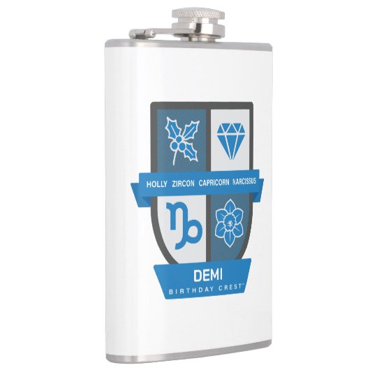 Capricorn Birthday Crest™ December 22-31 フラスク (右)