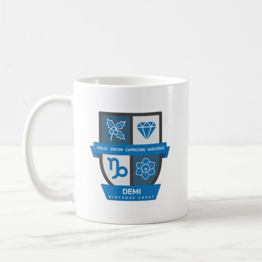 Capricorn Birthday Crest™ for December 22-31 Mug コーヒーマグカップ (左)