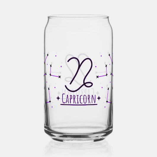 Capricorn Can Glass Zodiac Drinkware ガラス缶 (正面)