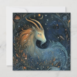 Capricorn Goat Zodiac Astrology Mystical Birthday カード