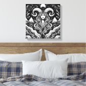 Capricorn Goddess Etching Canvas Wall Art キャンバスプリント (インサイチュ (寝室))