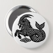 Capricorn — Haunted Ink Zodiac Goat‑Fish 缶バッジ (正面&裏面)