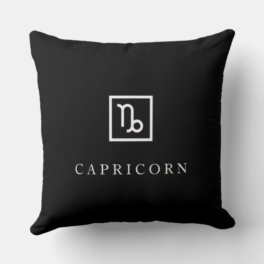 Capricorn – Minimalist Zodiac Decorative Pillow  クッション (裏面)