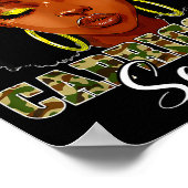 Capricorn Season Black Woman With Camo Hat Birthda ポスター (角)