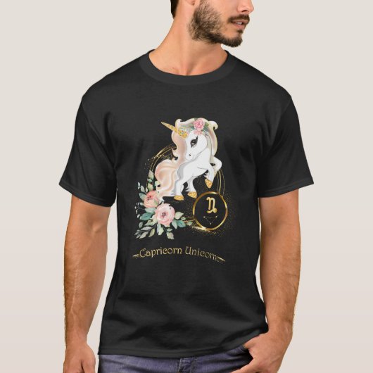 Capricorn Shirt Zodiac Unicorn Sign Astrology for  Tシャツ (正面)