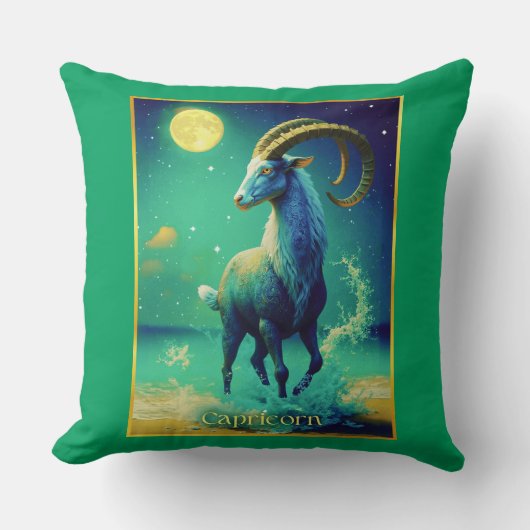 Capricorn the Sea Goat Zodiac Sign クッション (正面)