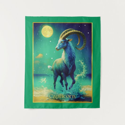 Capricorn the Sea Goat Zodiac Sign タペストリー (正面)