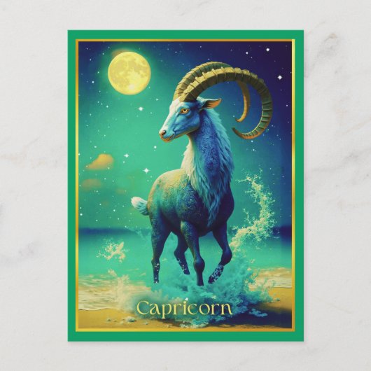 Capricorn the Sea Goat Zodiac Sign ポストカード (正面)