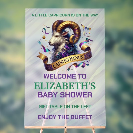 Capricorn Zodiac Baby Shower アクリルサイン (ニュートラル)