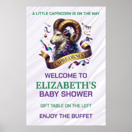 Capricorn Zodiac Baby Shower ポスター