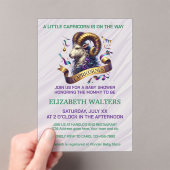 Capricorn Zodiac Baby Shower Lavender and Green アクリル招待状 (インサイチュ (ポータブル))