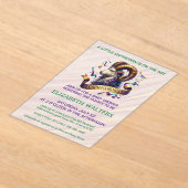 Capricorn Zodiac Baby Shower Lavender and Green アクリル招待状 (レイダウン)