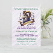 Capricorn Zodiac Baby Shower Lavender and Green 招待状 (スタンド正面)