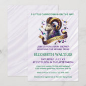 Capricorn Zodiac Baby Shower Lavender and Green 招待状 (正面/裏面)