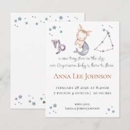 Capricorn Zodiac Birth Announcement シーズンカード