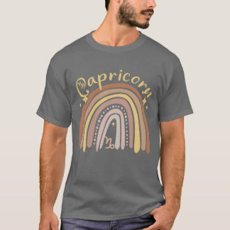 Capricorn Zodiac Bohemian Boho Rainbow 70s Vintage Tシャツ