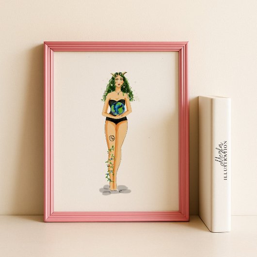 Capricorn Zodiac Illustration – Hand Drawn ポスター