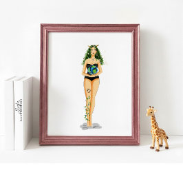 Capricorn Zodiac Illustration – Hand Drawn ポスター