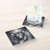 capricorn zodiac sign ガラスコースター (アングル)