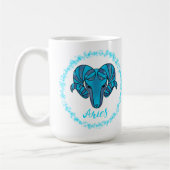 Capricorn zodiac sign Blue Ram コーヒーマグカップ (左)