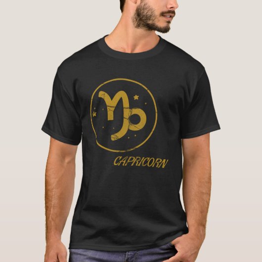 Capricorn Zodiac Sign Symbol Astrology Tシャツ (正面)
